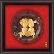 【開運陶源】純金金箔畫 -雙喜娃娃/百年好合(小圓盤系列 23x23cm)