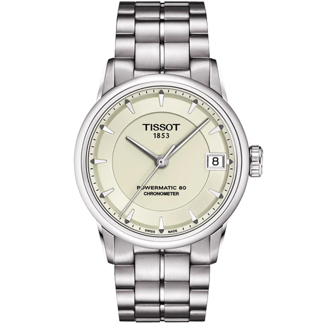 【TISSOT】T-Classic Luxury 天文台認證機械錶-銀 送行動電源(T0862081126100)