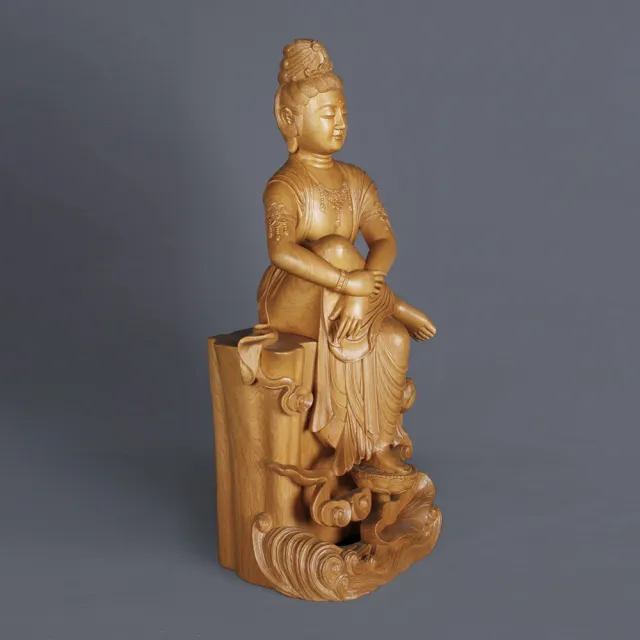 【荒木雕塑藝品】自在觀音(2尺  千年檜木)