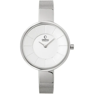 【OBAKU】采麗時刻時尚腕錶-銀色(V149LCIMC1)