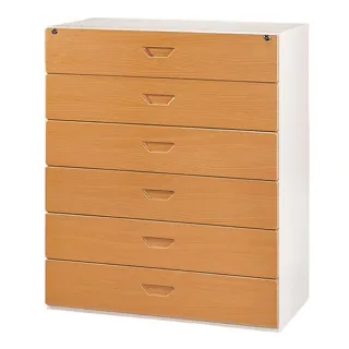 【時尚屋】六層抽屜式鋼木櫃兩色可選(木紋色Y107-11、胡桃色Y110-6)
