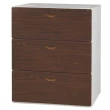 【時尚屋】三層抽屜式鋼木櫃兩色可選(木紋色Y107-9、胡桃色Y110-8)