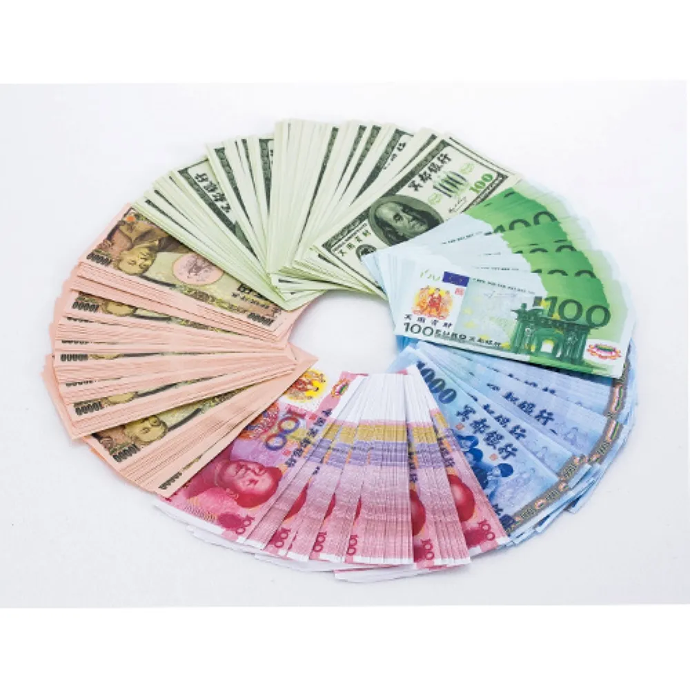 【金發財金紙】冥國五合一幣-含台幣人民幣歐元日幣美金 -5入組(金紙-冥界財富系列)