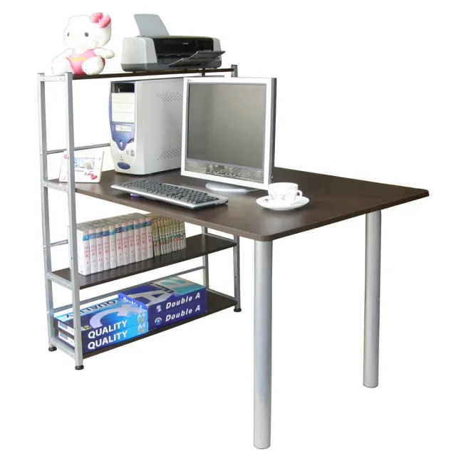 【美佳居】80X120公分寬-4層置物架型-電腦桌/工作桌(三色可選)