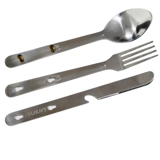 【步林BULIN】四合一不銹鋼餐具 隨身刀叉湯匙組合/環保餐具組