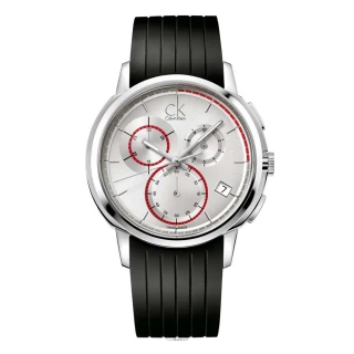 【瑞士 CK手錶 Calvin Klein】大錶徑三眼計時男錶(K1V27926 白款)