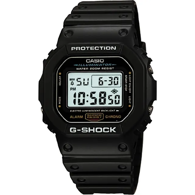 CASIO G-SHOCK 經典DW-5600系列電子手錶-黑/42mm(DW-5600E-1)