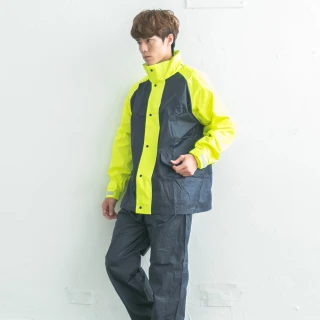 【OutPerform】風動SKY二件式風雨衣(螢光黃/深藍)