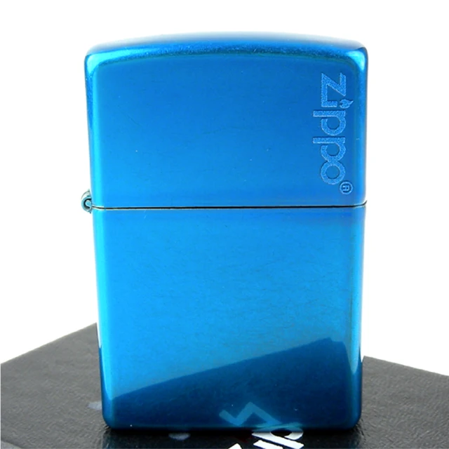 【ZIPPO】美系-LOGO字樣打火機-Cerulean-天藍色烤漆