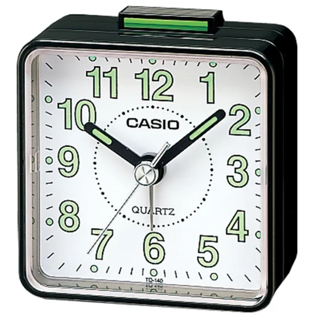 【CASIO 卡西歐】復古造型輕巧指針鬧鐘(黑x白-TQ-140-1B)
