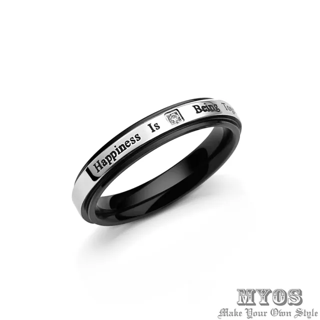【MYOS】愛。相隨 珠寶級西德鋼 戒指 尾戒(經典黑)