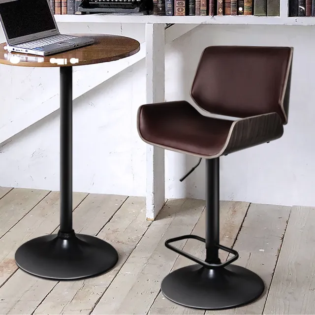【潮傢俬】Claude克勞德吧台椅皮質棕(吧台椅)