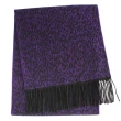 【GINZA U】時尚經典豹紋系列羊毛圍巾(深紫)