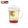 【SC life】三件式玻璃泡茶杯(紅色)