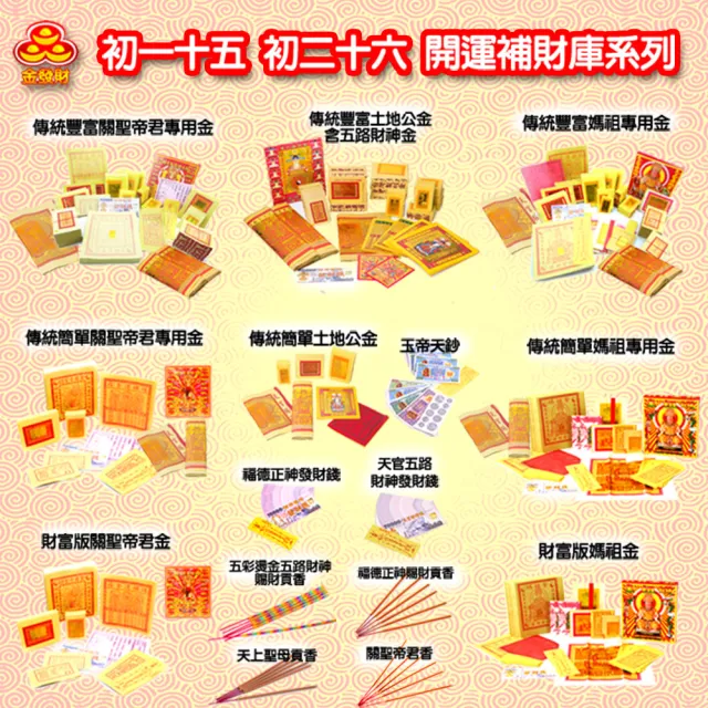 【金發財金紙-土地公系列】傳統簡單土地公金含五路財神金-4入組(清明祭祖初一十五-金紙)