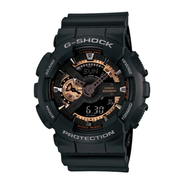 CASIO 卡西歐G-SHOCK 系列】大錶面-多層次錶盤機械風(GA-110RG 黑