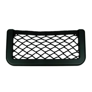 【車的背包】手機網袋-黑 可黏貼可鎖附(收納網袋/儲物袋/車用收納)