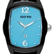 【GOTO】Sweet color 甜美陶瓷時尚腕錶-黑x藍(GC7520L-33-B22)