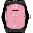 【GOTO】Sweet color 甜美陶瓷時尚腕錶-黑x粉(GC7520L-33-822)