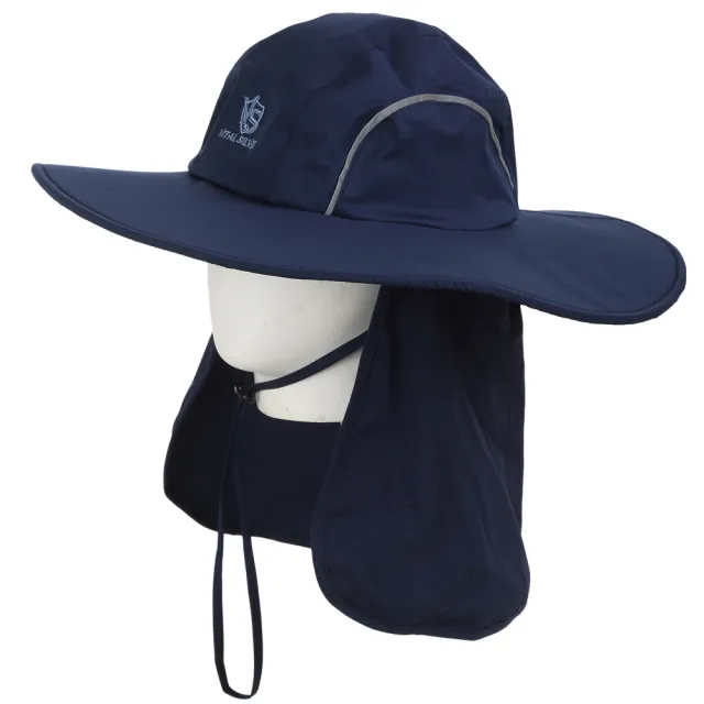 【Vital Silver 銀盾】VITAL-TEX透濕護頸大圓盤防水帽-兩款綠咖啡/深藍(-防曬遮陽帽/防曬抗UV遮陽防水帽)