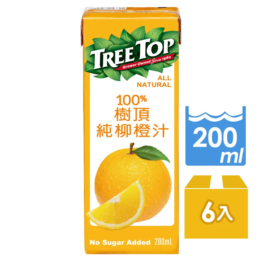 【Tree Top】樹頂100柳橙汁200ml*6入