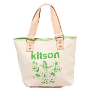 【Kitson】夏威夷風真皮背帶托特包M(GREEN)