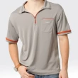 【SAMLIX 山力士】男款 MIT 台灣製  吸濕排汗 涼感紗   短袖  POLO衫#SP106(橘色.灰色)