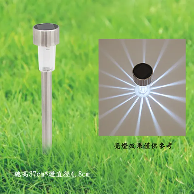 【月陽】超值2入小鋼釘太陽能充電式自動光控LED庭園燈草坪燈(5016D2)