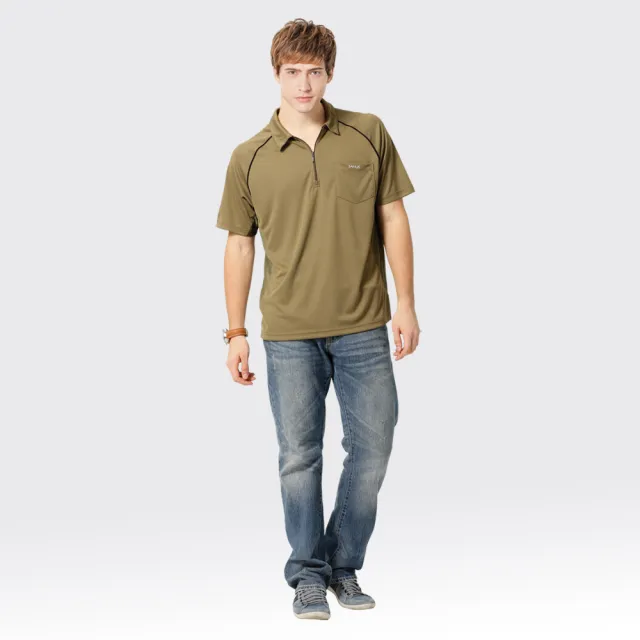 【SAMLIX 山力士】男款 MIT 台灣製  吸濕排汗 陶瓷紗   短袖  POLO衫#SP108(灰色.棕色)