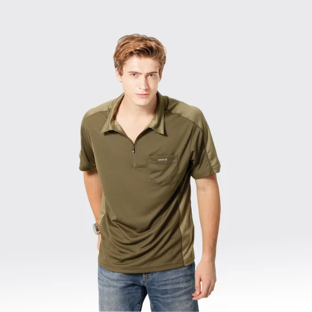 【SAMLIX 山力士】男款 MIT 台灣製  吸濕排汗 椰碳紗   短袖  POLO衫#SP105(橘色.丈青.棕色)