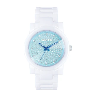 【GOTO】星鑽系列陶瓷手錶-白x藍(GC0360B-22-BL1)