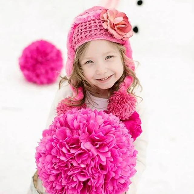 【美國Jamie Rae】女寶寶/女童100%保暖刷毛棉帽_糖果粉保暖棉帽+甜蜜糖果粉玫瑰(JRWHR02)