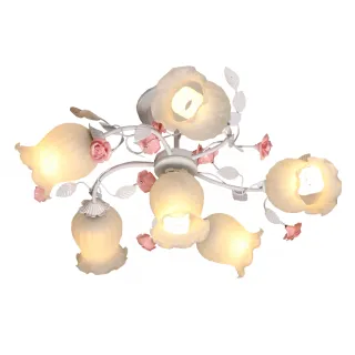 【華燈市】空中玫瑰5+1半吸頂燈(客廳燈/房間燈/餐廳燈)