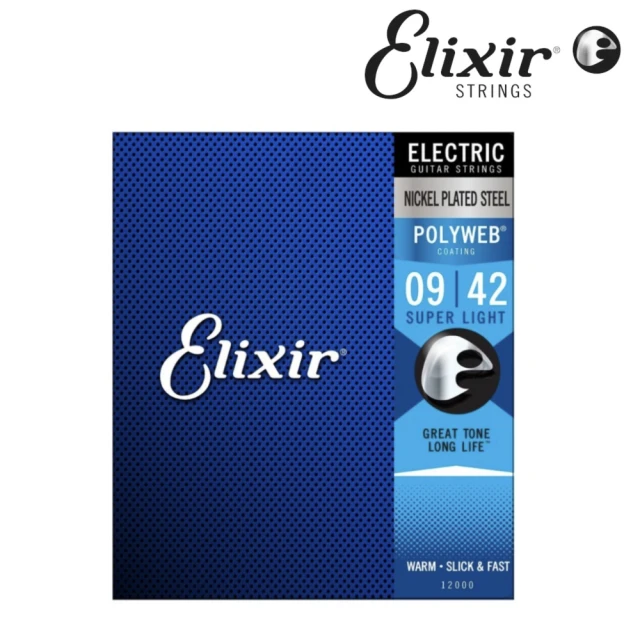 【Elixir】12000 Super Light Polywb 厚包覆 電吉他弦 9-42(原廠公司貨 商品保固有保障)