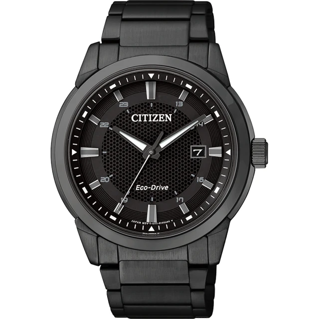 CITIZEN Eco-Drive 都會時尚光動能手錶-黑/40mm 送行動電源 開學(BM7145-51E)