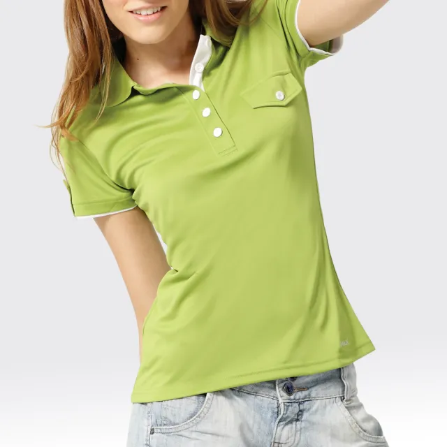 【SAMLIX 山力士】女款 MIT 台灣製  韓版 吸濕排汗 涼感紗  羅紋領 短袖  POLO衫#SP211(紫色.桃紅.綠色)