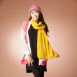 【雪莉亞】日系前扣式波浪紋披肩式圍巾(黃色)
