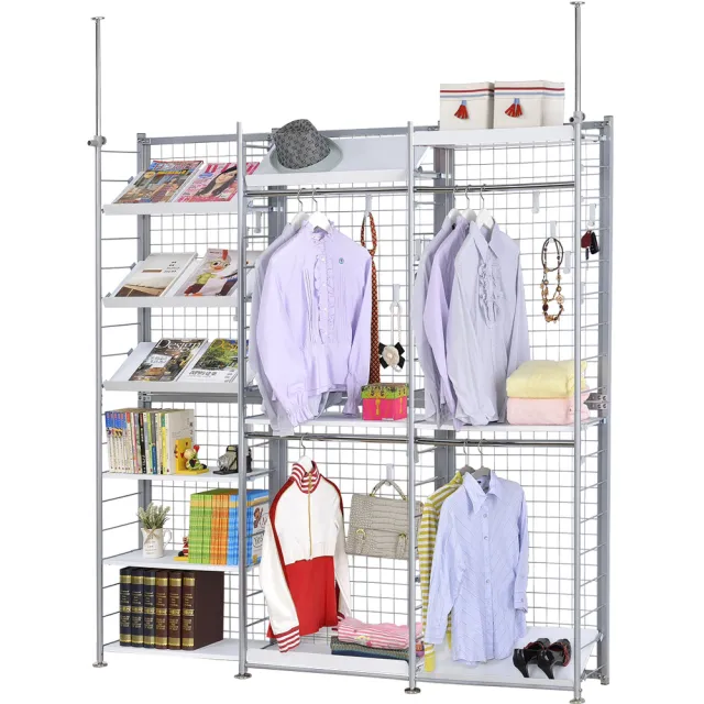 【巴塞隆納】K633型伸縮屏風衣櫥架展示架置物架