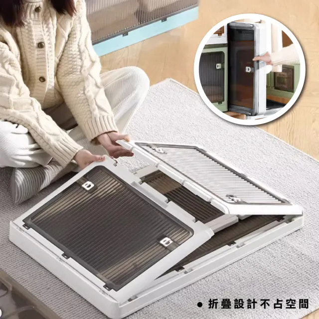 【ONE HOUSE】145L 巨無霸五門式側開折疊收納箱 _巨無霸 (摺疊箱/收納櫃/棉被收納/五開門折疊)