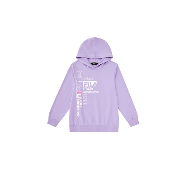 FILA KIDS 童裝 男童/女童 童長袖連帽上衣-紫色(1TEX-8903-PL)