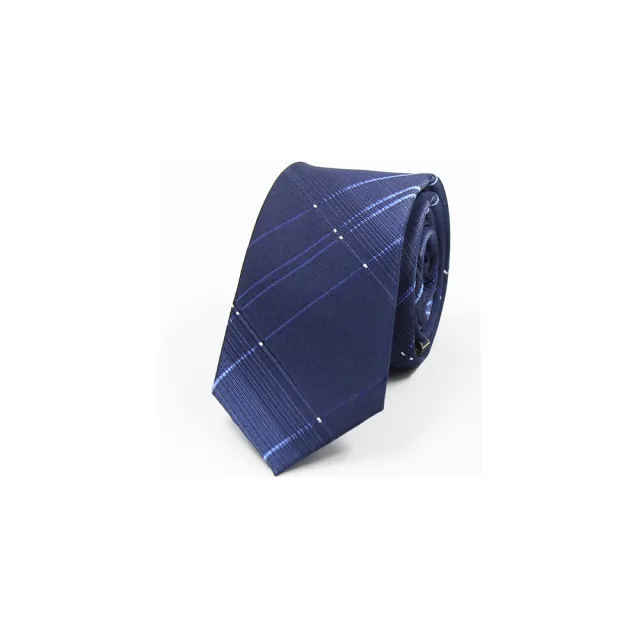 【拉福】領帶6cm中窄版領帶手打領帶(漸格子藍)