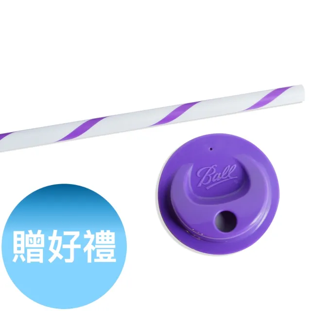 【美國Ball梅森罐】玻璃密封罐專用蓋子吸管組-窄口紫(4入/組)