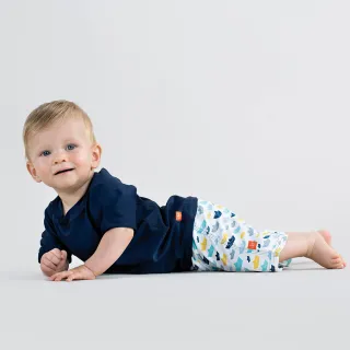 【德國Lassig】嬰幼兒抗UV短袖泳裝上衣-女-海軍藍(12個月-36個月)