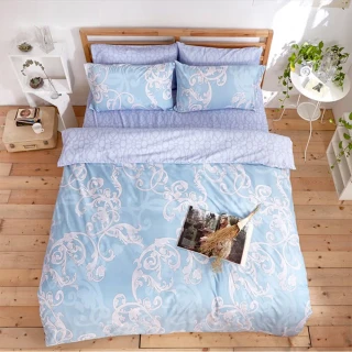 【DUYAN 竹漾】台灣製雲絲絨雙人床包三件組-藍海寶藏