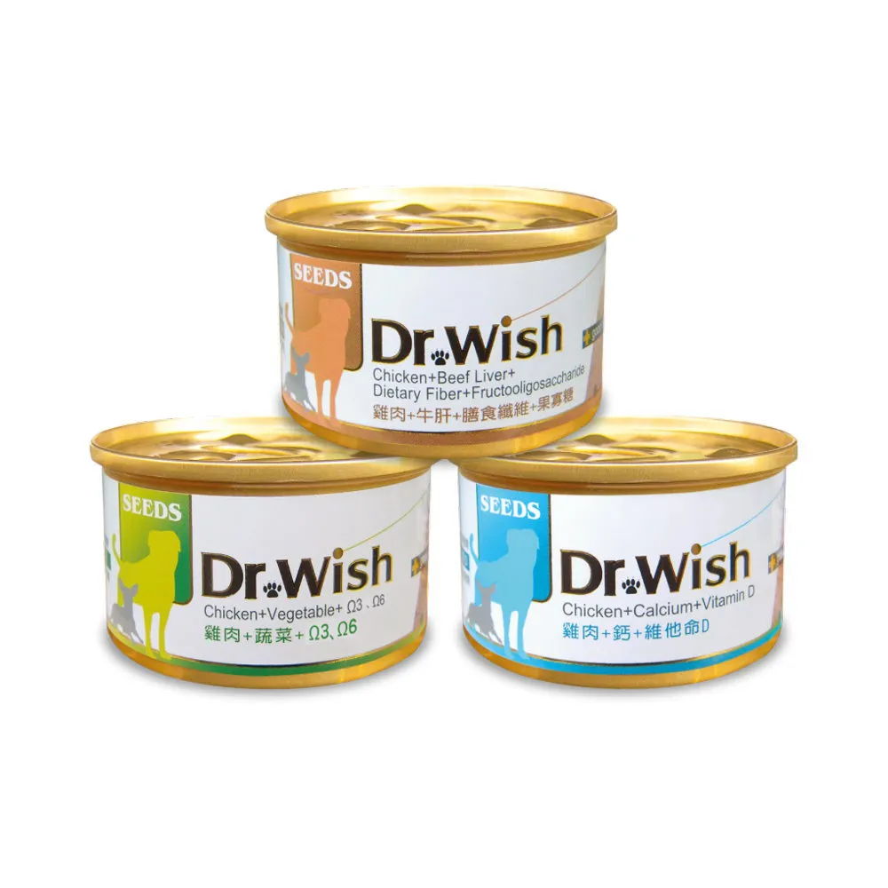 【Seeds 聖萊西】Dr.Wish 愛犬調整配方營養食 85g*24罐組(狗罐/犬罐 全齡適用 機能添加)
