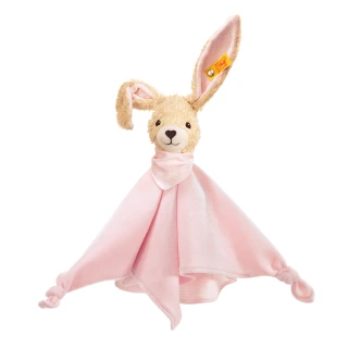 【STEIFF德國金耳釦泰迪熊】有機棉兔 Hoppel Rabbit Comforter(嬰幼兒安撫巾)