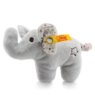 【STEIFF德國金耳釦泰迪熊】Mini Elephant 大象(嬰幼兒手搖鈴-沙沙聲)