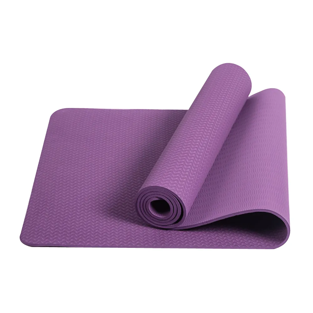 【生活良品】頂級TPE加厚彈性防滑環保瑜珈墊-深紫色(超划算!送網包背袋+捆繩!)