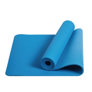 【生活良品】頂級TPE加厚彈性防滑環保瑜珈墊-天藍色(超划算!送網包背袋+捆繩!)
