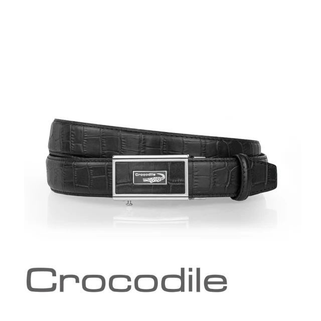 【Crocodile】Crocodile 鱷魚皮件 真皮自動扣皮帶 0101-42005-01(義大利進口牛皮)